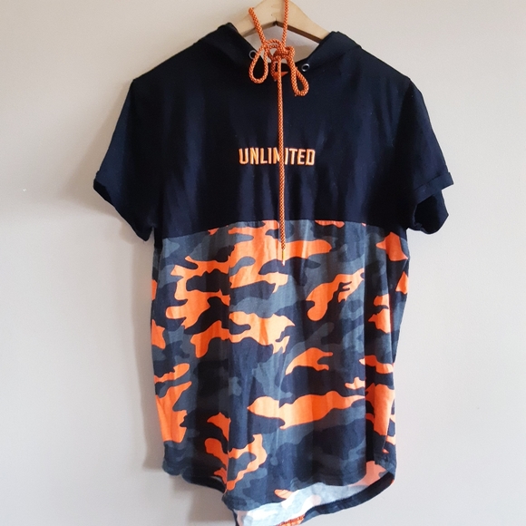 urban i.d. Other - Urban I.D. |  Orange army print unlimited hooded t